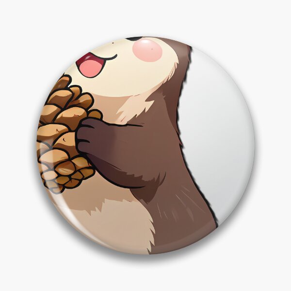 Item preview, Cute Sable Ferret Hugging Autumn Pinecone designed and sold by pumsquare.