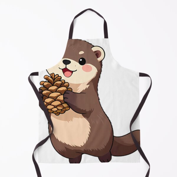 Item preview, Cute Sable Ferret Hugging Autumn Pinecone designed and sold by pumsquare.