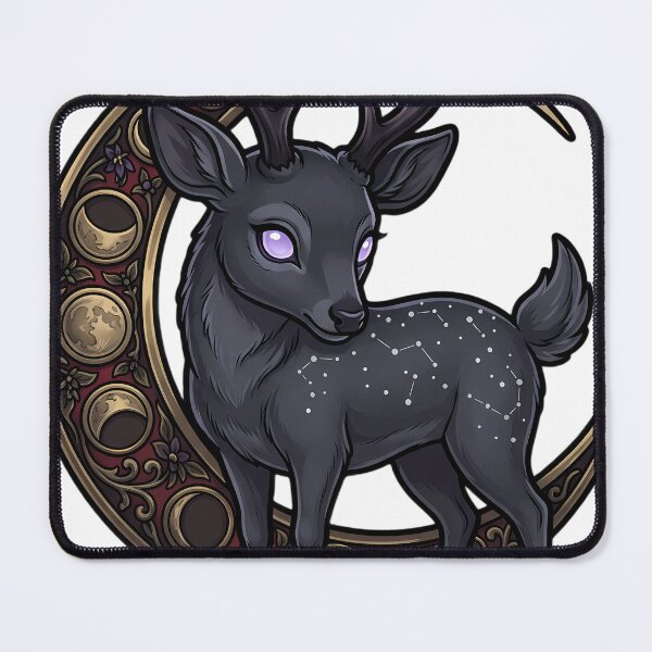 Item preview, Gothic Young Deer Fawn Carved Lunar Pedestal designed and sold by IllumeInk.