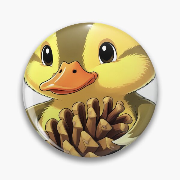 Item preview, Cute Mallard Duckling Hugging Autumn Pinecone designed and sold by pumsquare.