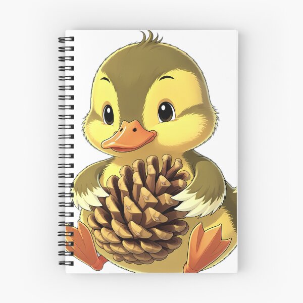 Item preview, Cute Mallard Duckling Hugging Autumn Pinecone designed and sold by pumsquare.
