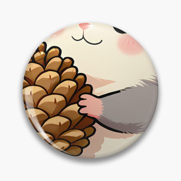 Item preview, Cute Chubby Dwarf Hamster Hugging Autumn Pinecone designed and sold by pumsquare.