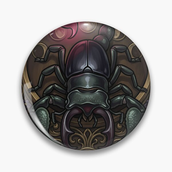 Aperçu de l'œuvre Plaque lunaire en obsidienne gothique représentant un scorpion empereur créée et vendue par IllumeInk.