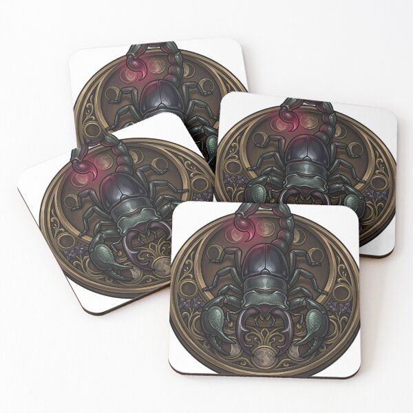 Item preview, Gothic Emperor Scorpion Obsidian Lunar Plaque designed and sold by IllumeInk.