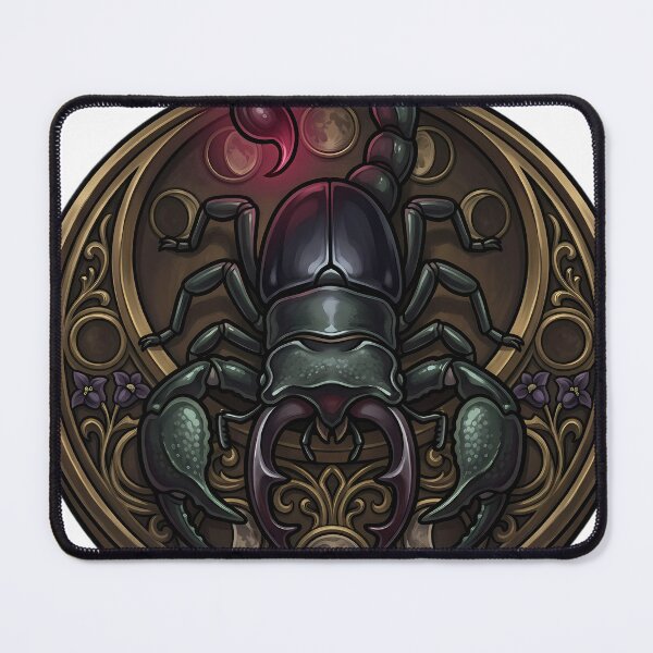 Item preview, Gothic Emperor Scorpion Obsidian Lunar Plaque designed and sold by IllumeInk.