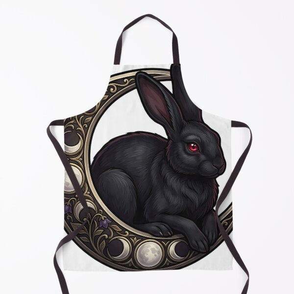 Item preview, Gothic Black Hare Carved Silver Harvest Moon Horn designed and sold by IllumeInk.