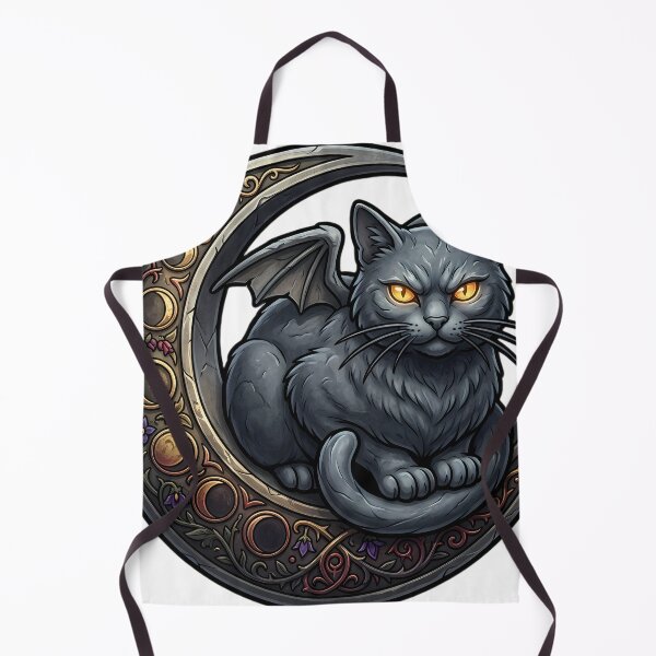 Item preview, Gothic Gargoyle Cat Carved Pewter Harvest Moon Crest designed and sold by IllumeInk.