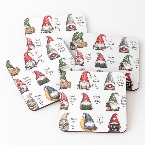 Item preview, Cute Christmas Gnomes Sticker Pack - Holiday Quotes Set designed and sold by Ingr1d-M3deea.