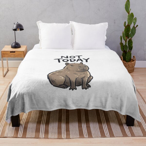 Item preview, Not Today Funny Capybara Minimalist T-Shirt Sticker designed and sold by Naviora.