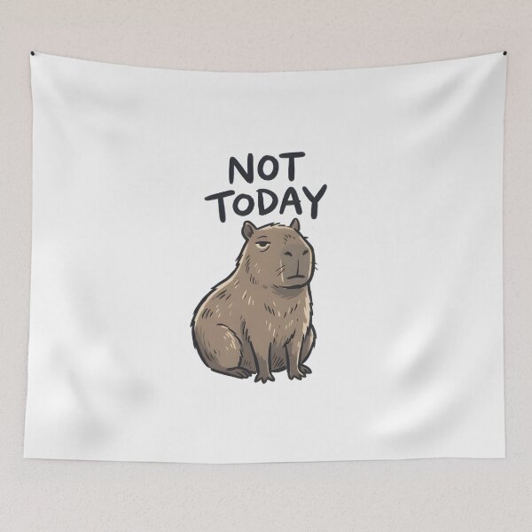 Item preview, Not Today Funny Capybara Minimalist T-Shirt Sticker designed and sold by Naviora.