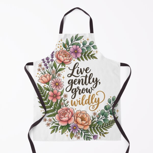 Item preview, Live Gently Grow Wildly Floral Botanical Quote designed and sold by ArtByKapil.