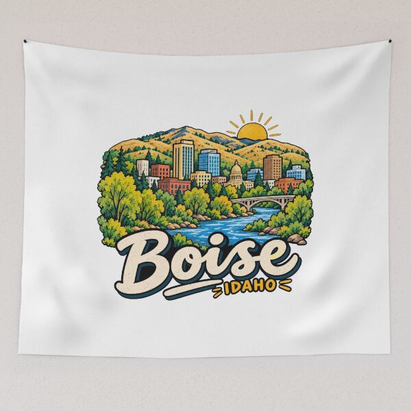 Item preview, Hand Drawn Boise Idaho Travel Souvenir Landmark Gift designed and sold by MichaeIRellov.