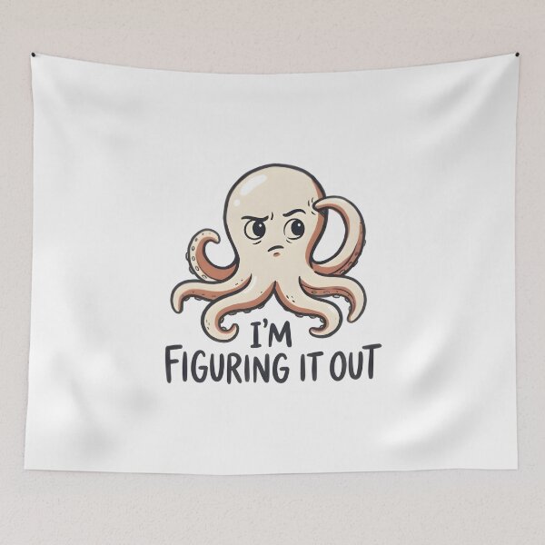 Item preview, I'm Figuring It Out Funny Octopus T-Shirt Sticker designed and sold by Naviora.