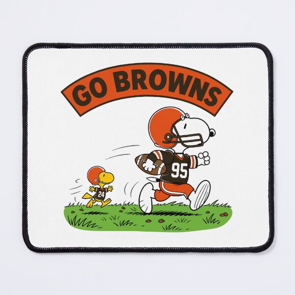 Item preview, Snoopy & Woodstock Cleveland Browns Football Retro F563 designed and sold by GLUVY-THEME.