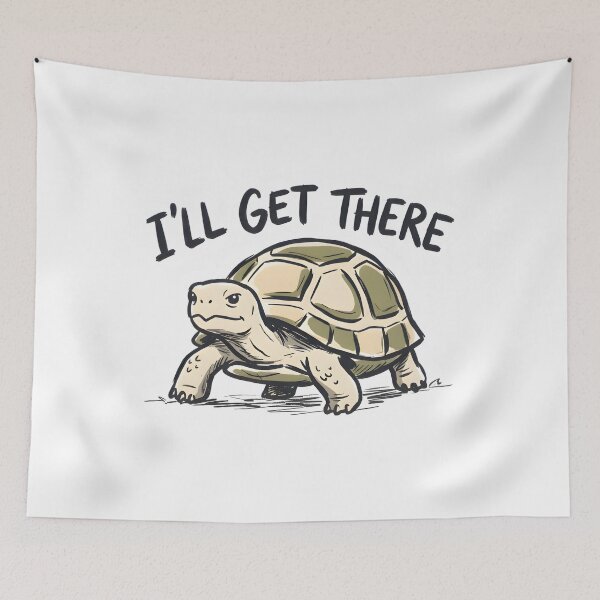 Item preview, I'll Get There Funny Tortoise Slow Life T-Shirt Sticker designed and sold by Naviora.