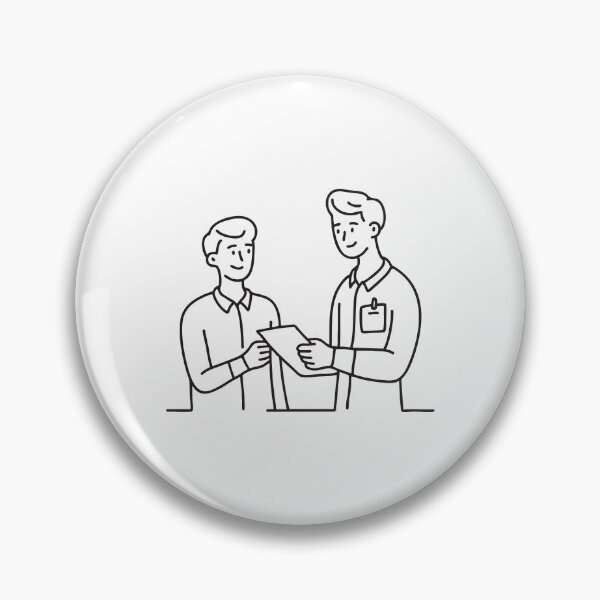 Item preview, A visitor receiving a visitor badge from a receptionist designed and sold by rasagamastore.