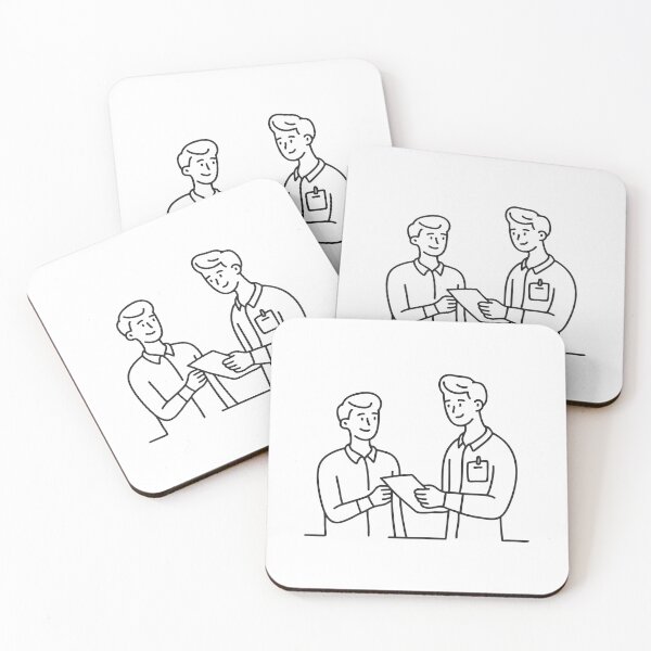 Item preview, A visitor receiving a visitor badge from a receptionist designed and sold by rasagamastore.
