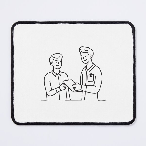 Item preview, A visitor receiving a visitor badge from a receptionist designed and sold by rasagamastore.
