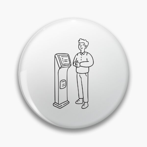 Item preview, A visitor standing in front of an information kiosk designed and sold by rasagamastore.