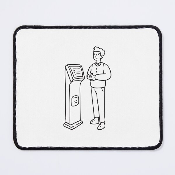 Item preview, A visitor standing in front of an information kiosk designed and sold by rasagamastore.