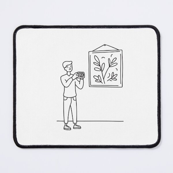 Item preview, A visitor taking photos of nature paint inside an art gallery designed and sold by rasagamastore.