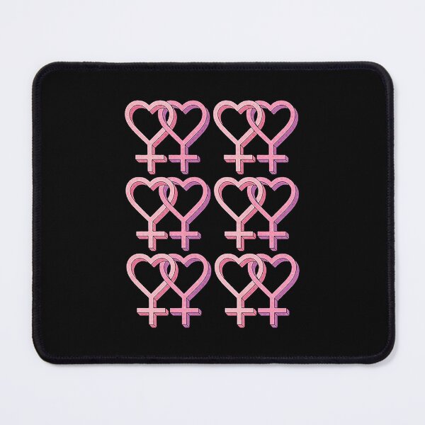 Item preview, Interlocking Female Gender Symbols Pink Heart Pattern Art designed and sold by markomale.