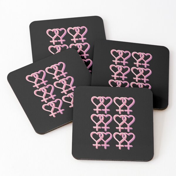 Item preview, Interlocking Female Gender Symbols Pink Heart Pattern Art designed and sold by markomale.