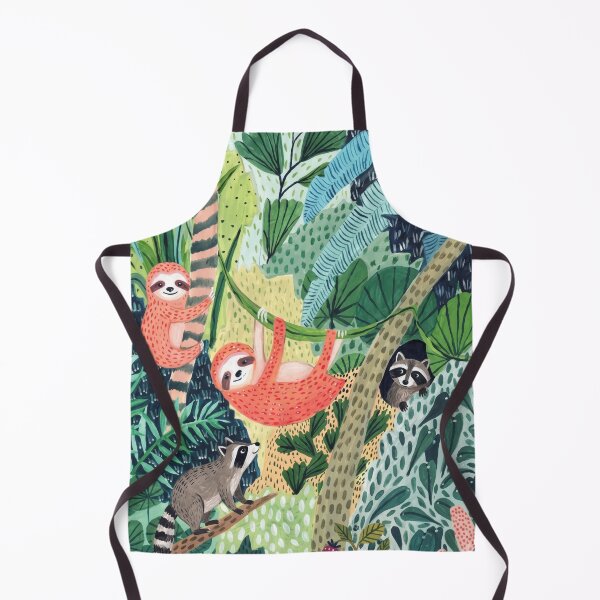 Item preview, Jungle Pals - Cute Sloths and Raccoons Tropical Gouache Art designed and sold by robertronda1.