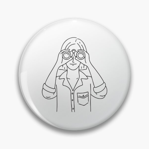 Artikelvorschau, Eine Frau, die durch ein Fernglas eine entfernte Landschaft betrachtet entworfen und verkauft von rasagamastore.