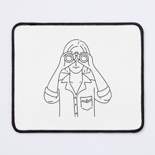 Item preview, A woman looking through binoculars at a distant landscape designed and sold by rasagamastore.