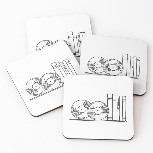 Item preview, Two vinyl records leaning against a bookshelf designed and sold by rasagamastore.