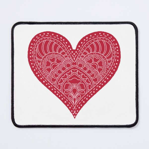 Item preview, Crimson Red Mandala Heart Henna Boho Folk Love designed and sold by DColourMuse.