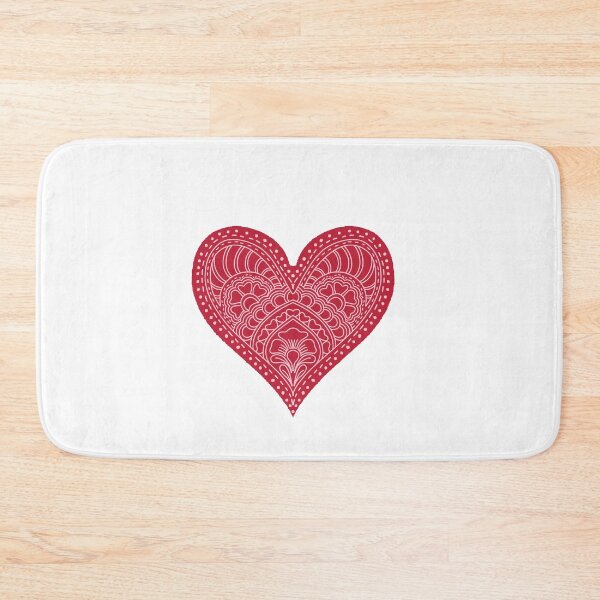 Item preview, Crimson Red Mandala Heart Henna Boho Folk Love designed and sold by DColourMuse.
