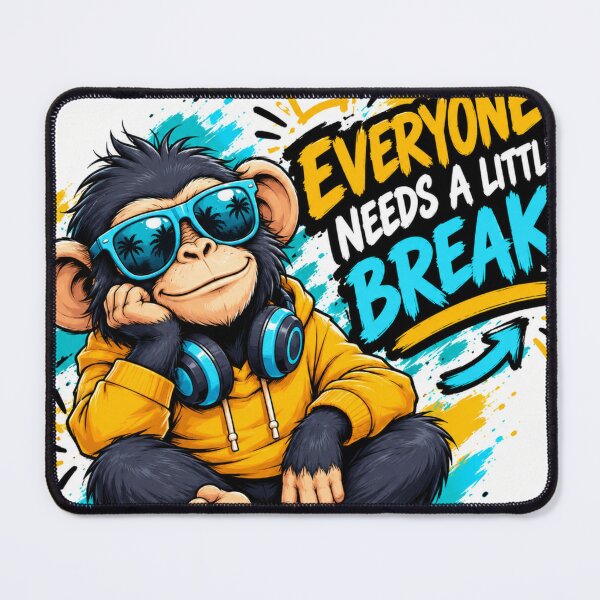 Item preview, Everyone Needs a Little Break – Funny Relaxing Monkey Cartoon designed and sold by Zack4Fashion.