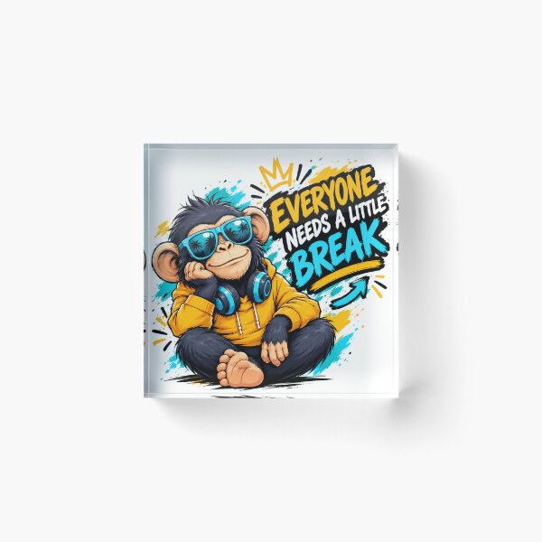 Item preview, Everyone Needs a Little Break – Funny Relaxing Monkey Cartoon designed and sold by Zack4Fashion.