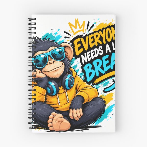 Item preview, Everyone Needs a Little Break – Funny Relaxing Monkey Cartoon designed and sold by Zack4Fashion.