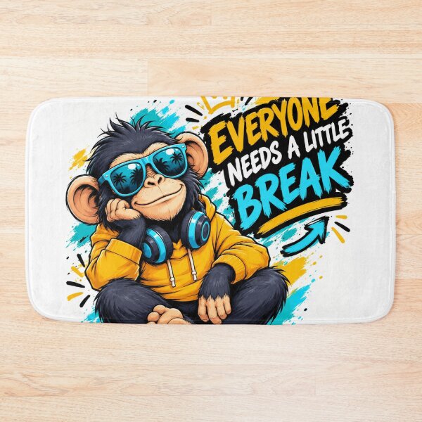 Item preview, Everyone Needs a Little Break – Funny Relaxing Monkey Cartoon designed and sold by Zack4Fashion.