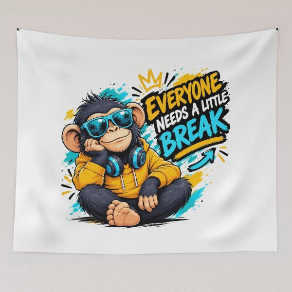 Item preview, Everyone Needs a Little Break – Funny Relaxing Monkey Cartoon designed and sold by Zack4Fashion.