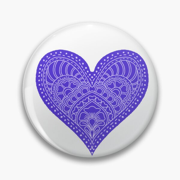 Item preview, Indigo Violet Mandala Heart Henna Boho Doodle Art designed and sold by DColourMuse.
