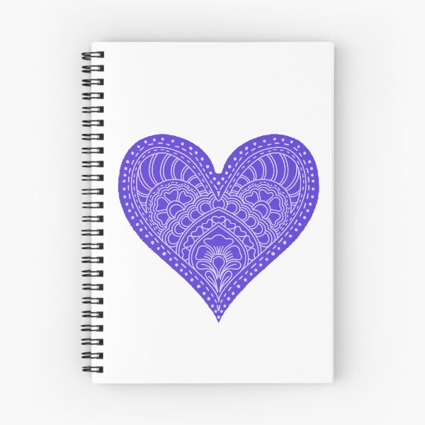 Item preview, Indigo Violet Mandala Heart Henna Boho Doodle Art designed and sold by DColourMuse.