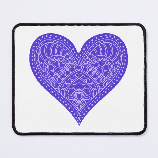 Item preview, Indigo Violet Mandala Heart Henna Boho Doodle Art designed and sold by DColourMuse.
