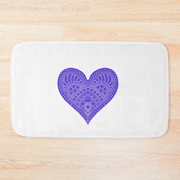 Item preview, Indigo Violet Mandala Heart Henna Boho Doodle Art designed and sold by DColourMuse.