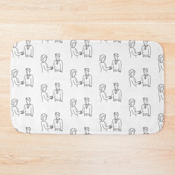 Item preview, A visitor shaking hands with a host at the door designed and sold by rasagamastore.
