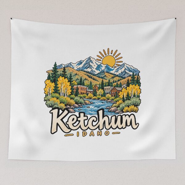 Item preview, Hand Drawn Ketchum Idaho Travel Souvenir Landmark Gift designed and sold by MichaeIRellov.