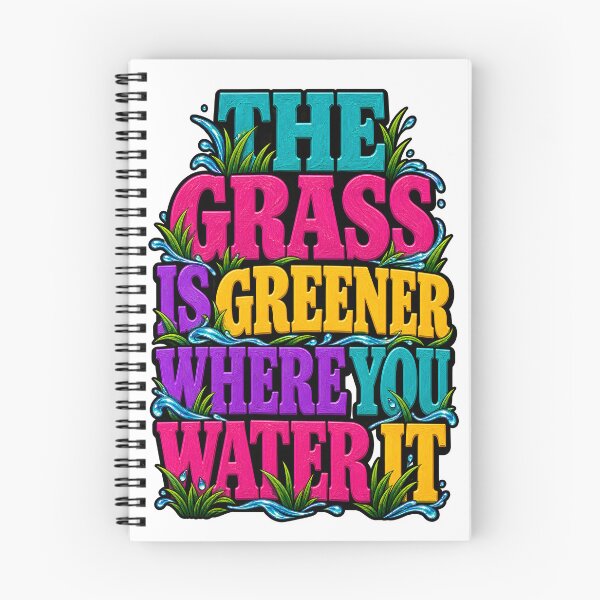 Artikelvorschau, The Grass Is Greener Where You Water It Retro Graphic entworfen und verkauft von IrisByJoVon.