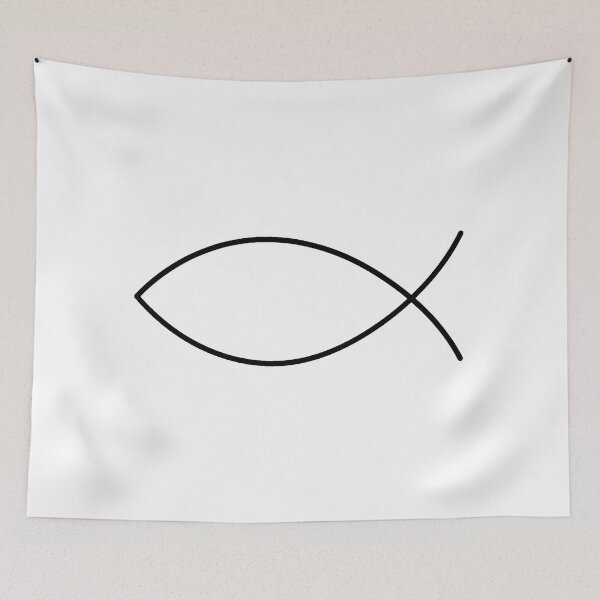 Item preview, Minimal Ichthys Fish Ancient Christian Symbol designed and sold by Art&Fun.