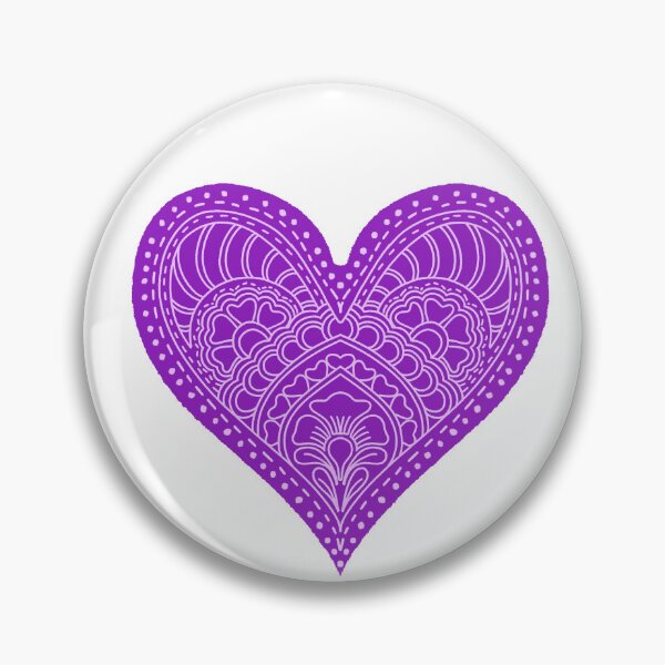 Item preview, Royal Purple Mandala Heart Orchid Henna Boho Art designed and sold by DColourMuse.