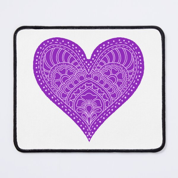 Item preview, Royal Purple Mandala Heart Orchid Henna Boho Art designed and sold by DColourMuse.