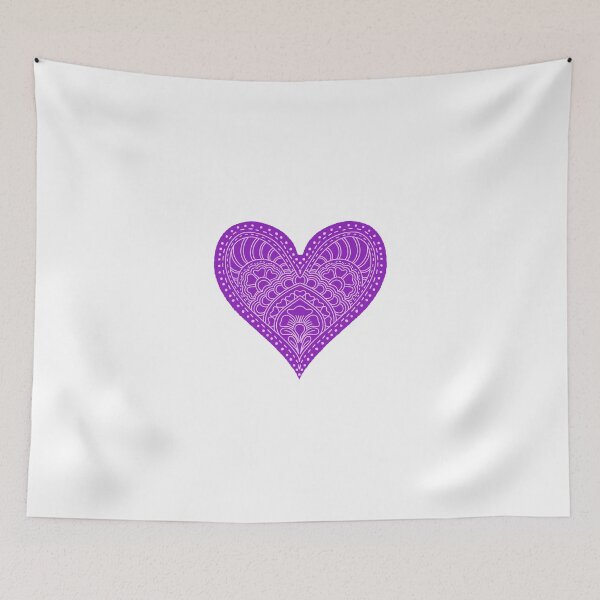 Item preview, Royal Purple Mandala Heart Orchid Henna Boho Art designed and sold by DColourMuse.