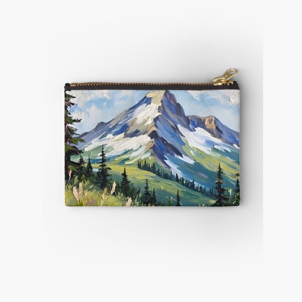 Artikelvorschau, Wo die Wildblumen auf die Berge treffen: Blumengarten, Naturlandschaft, Szenerie, digitale Malerei, Illustration entworfen und verkauft von Matt_Smith.